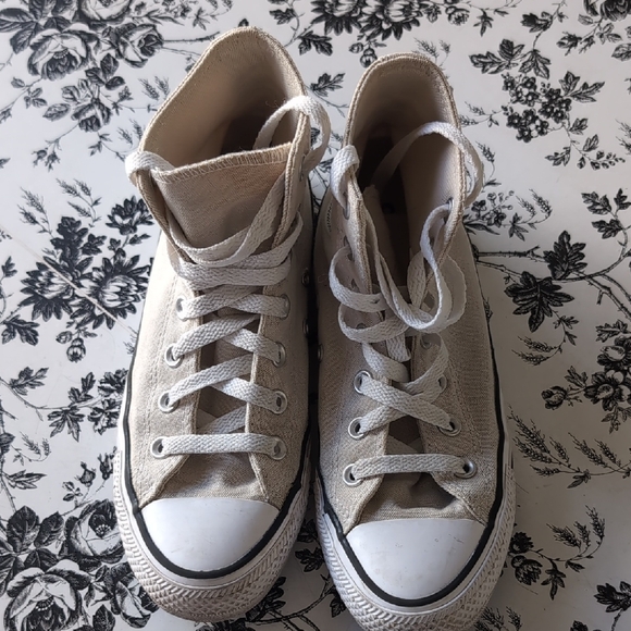 Converse Beige High-Top Sneakers - Picture 2 of 7